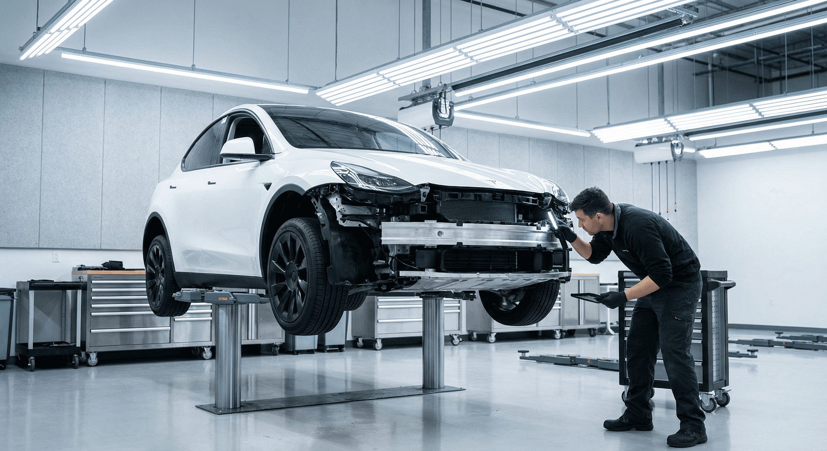 Tesla repair — Bay inspection