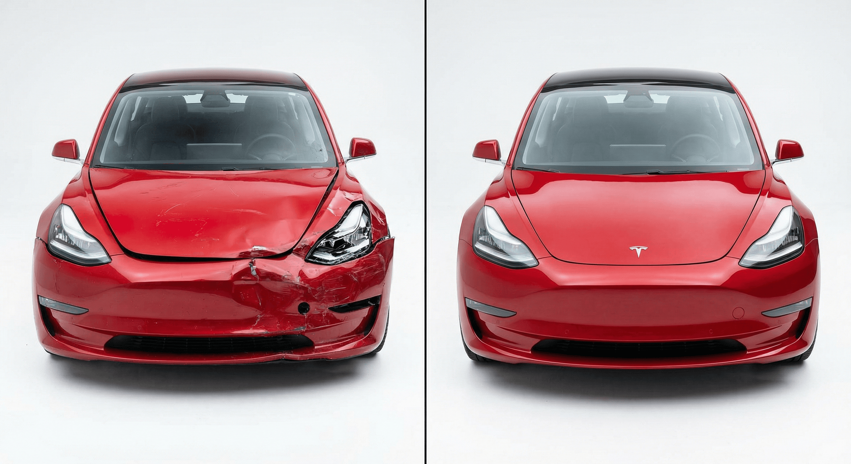 Tesla repair — Before and after
