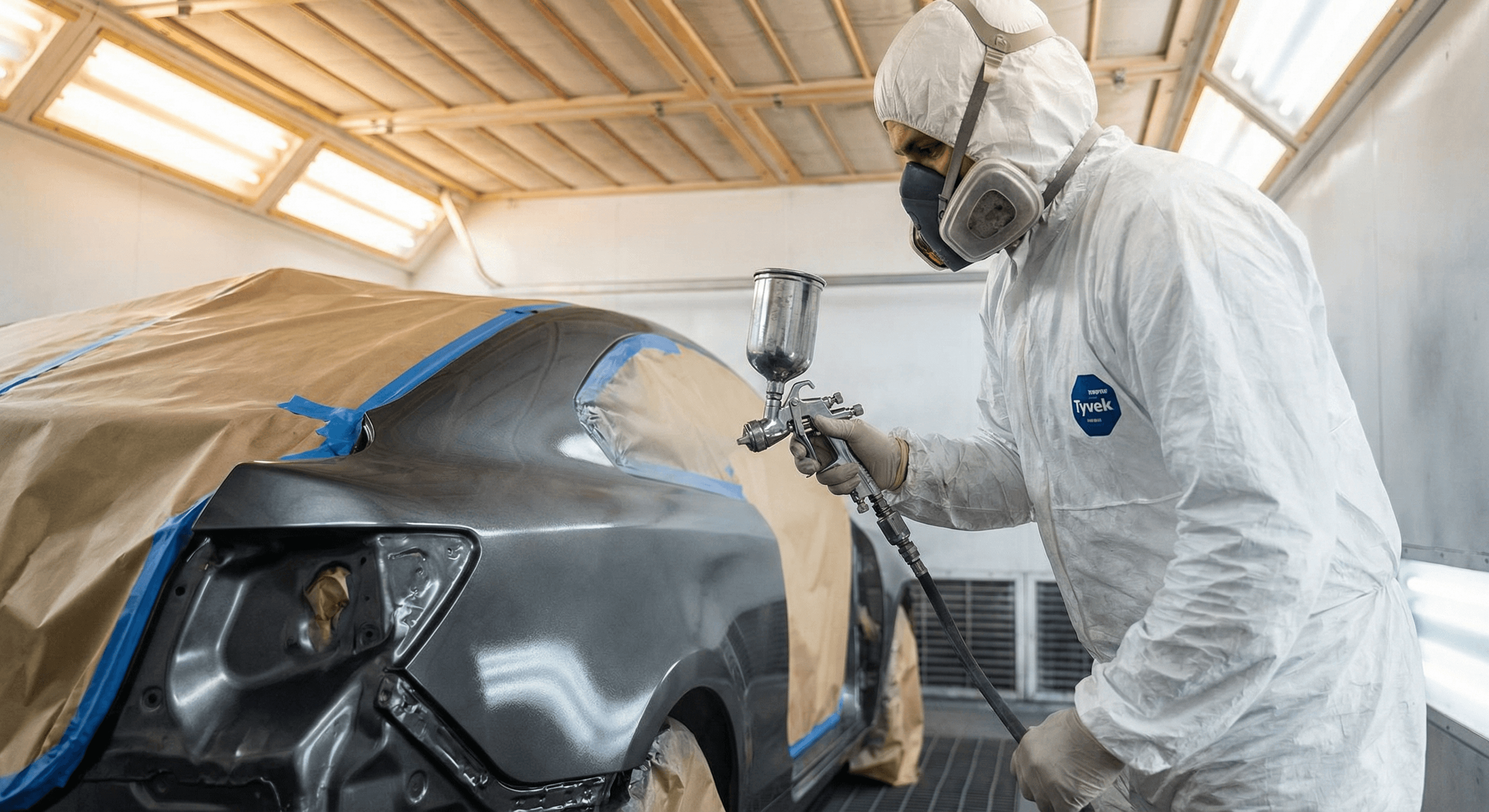 Tesla repair — Paint booth